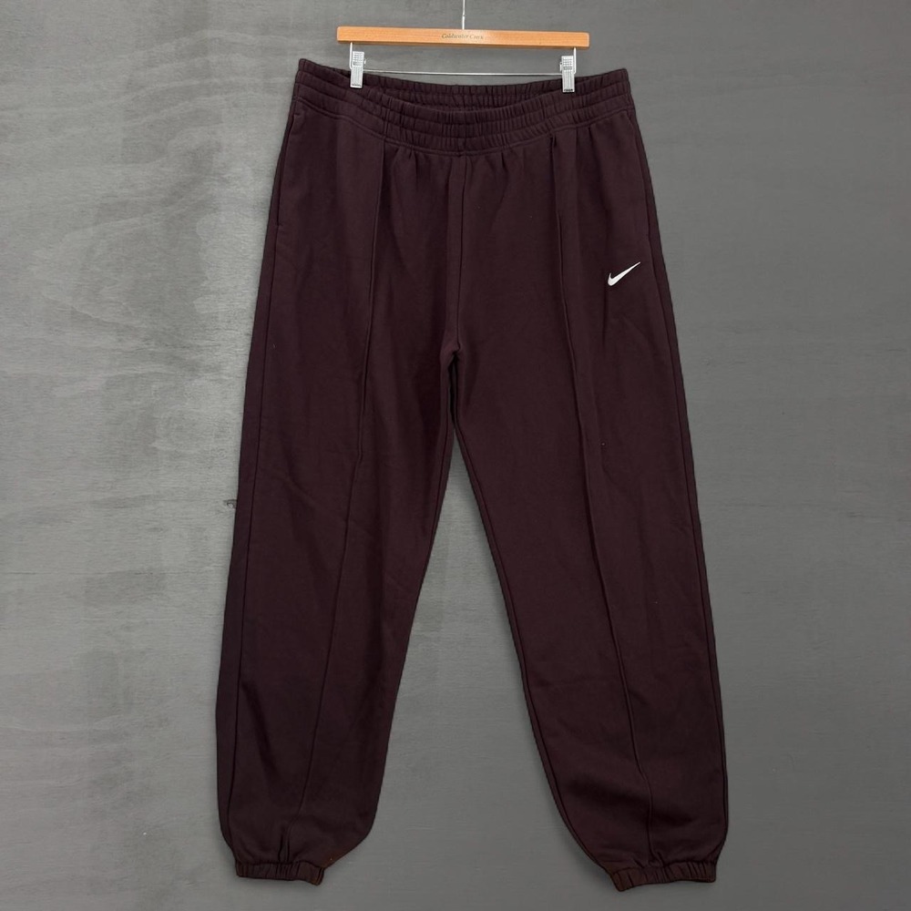 Nike Sweatpants Burgundy Pintuck Seam Fleece Joggers XL